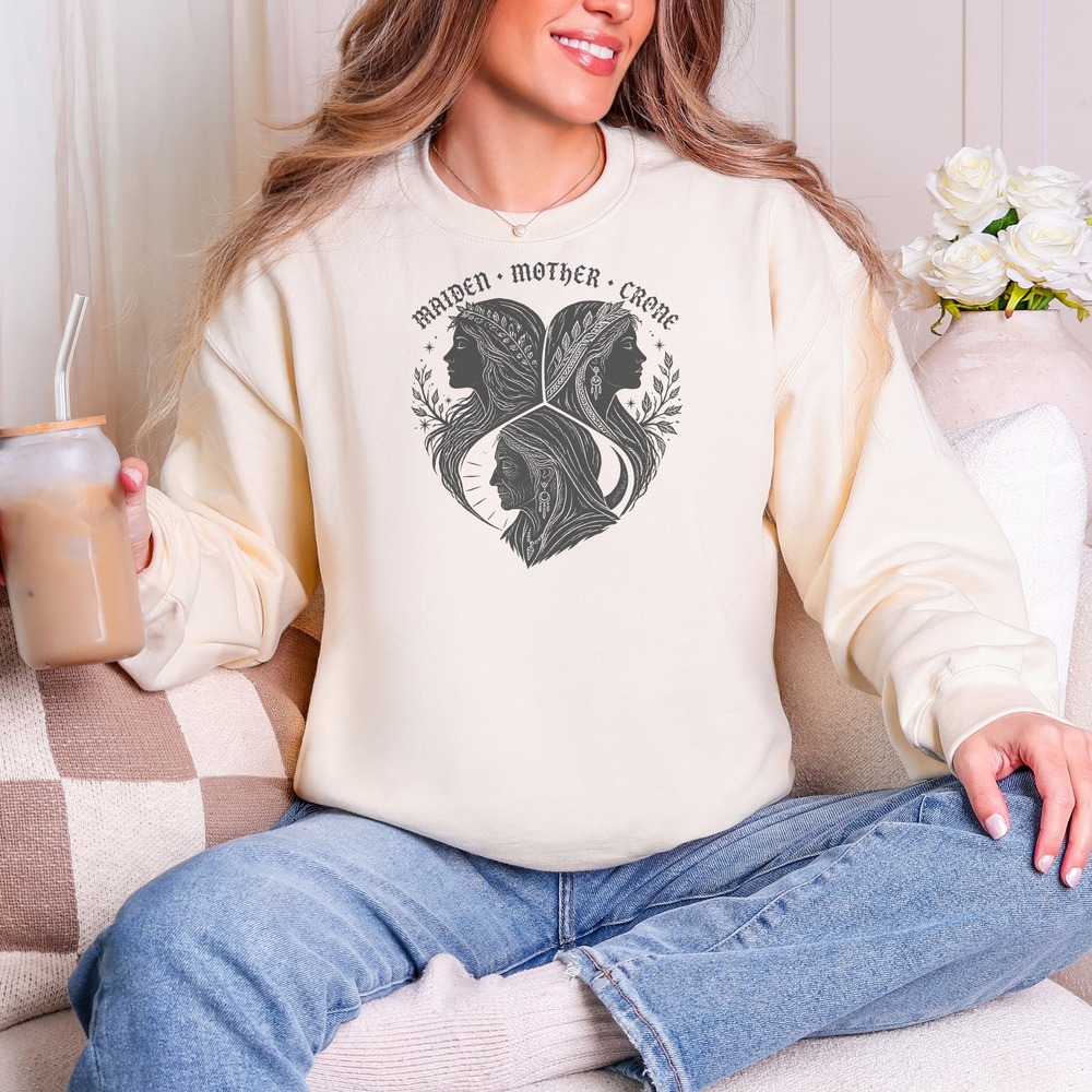 Maiden Mother Crone Triple Moon Goddess Sweatshirt